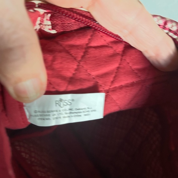 Vintage Bouvier Red Toile Victorian Print.              Russ Bertie & Co Handbag - Picture 8 of 9